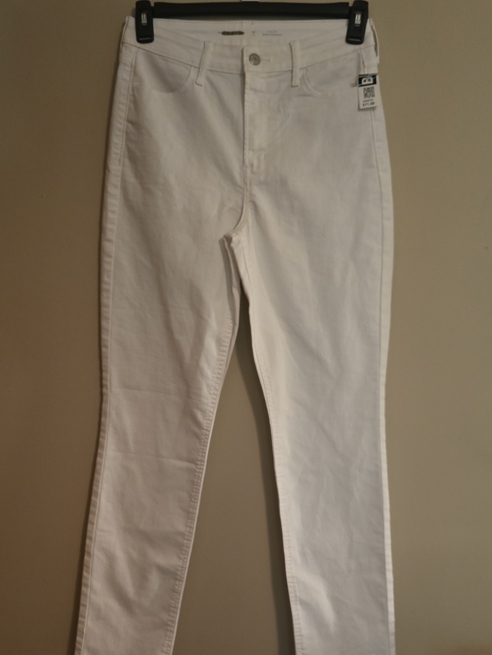 New Old Navy Women's 10 Tall‎ High-rise Wow Straight White Denim Jeans